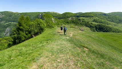 Exploring the beautiful landscape in Transylvania, Romania on a sunny spring day.