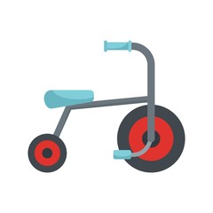 Kid tricycle icon. Flat illustration of kid tricycle vector icon for web isolated on white