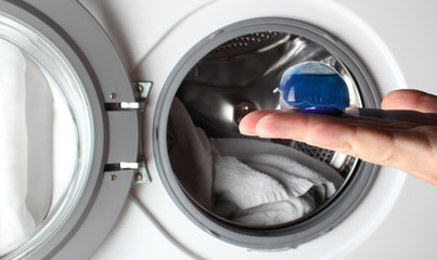 detergent capsule washing machine hand