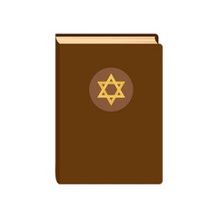 Judaism book icon. Flat illustration of judaism book vector icon for web isolated on white