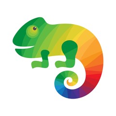Chameleon Colorful Logo. Icon for business. Vector illustration on a white background.