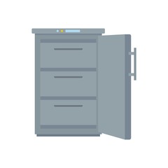 Grey freezer icon. Flat illustration of grey freezer vector icon for web isolated on white