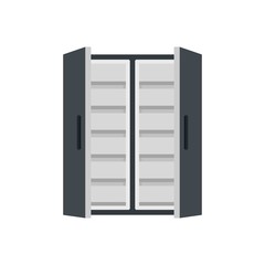 Double door freeze icon. Flat illustration of double door freeze vector icon for web isolated on white