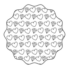 Diamonds and hearts pattern