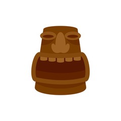 Big smile tiki idol icon. Flat illustration of big smile tiki idol vector icon for web isolated on white