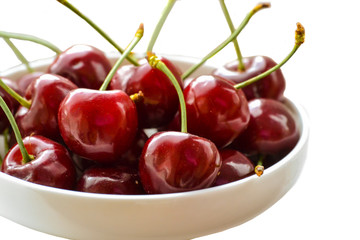 Sweet cherry, isolated on white background