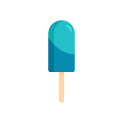 Aqua ice cream icon. Flat illustration of aqua ice cream vector icon for web isolated on white