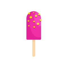 Light pink ice cream icon. Flat illustration of light pink ice cream vector icon for web isolated on white