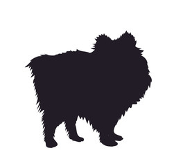 Obraz na płótnie Canvas dog stands, silhouette, vector