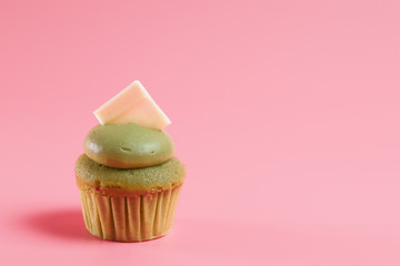 Birthday Cake On Color For The Background