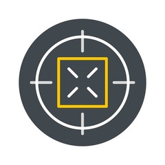 Hunting gun aim icon. Flat illustration of hunting gun aim vector icon for web isolated on white