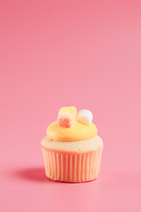 Birthday Cake On Color For The Background