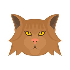 Fashion head cat icon. Flat illustration of fashion head cat vector icon for web isolated on white