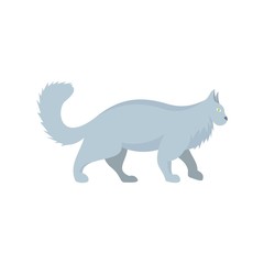 Grey cat icon. Flat illustration of grey cat vector icon for web isolated on white