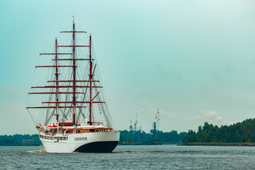 Three mast sailing ship