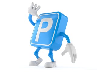 Parking symbol character looking up