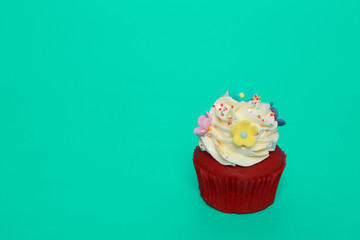 Birthday Cake On Color For Background