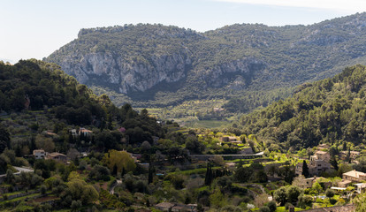 Fototapeta na wymiar Most of the landscape in Mallorca, Spain is made of rugged shorelines and mountains.