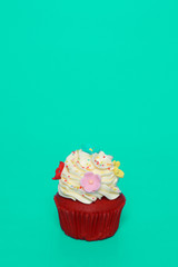Birthday Cake On Color For Background