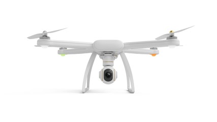 3D Rendering Drone isolated on white background