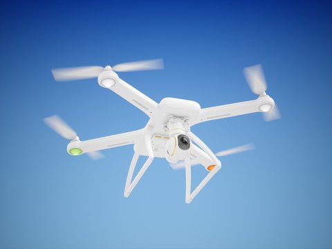 3D Rendering Drone with camera