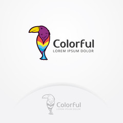Fototapeta na wymiar Colorful bird logo, Colorful bird logo for art and printing business, Bird vector logo template