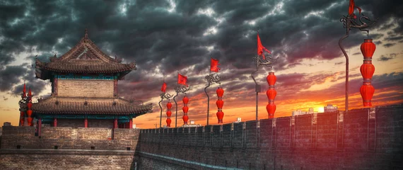 Foto op Canvas city wall of Xian © Aliaksei