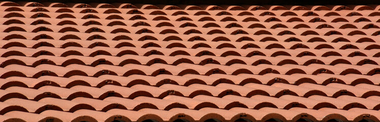 orange tile roof pattern at the buddha temple in thailand