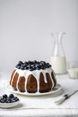  blueberry cake with icing glaze