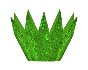 Green glitter birthday crown isolated white