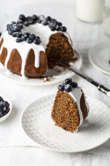  blueberry cake with icing glaze