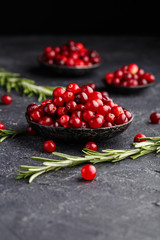  Red Cranberries  in a plates