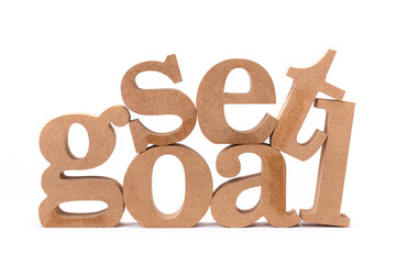Set Goal Wood Word