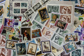 Fototapeta na wymiar Postage stamps old lot