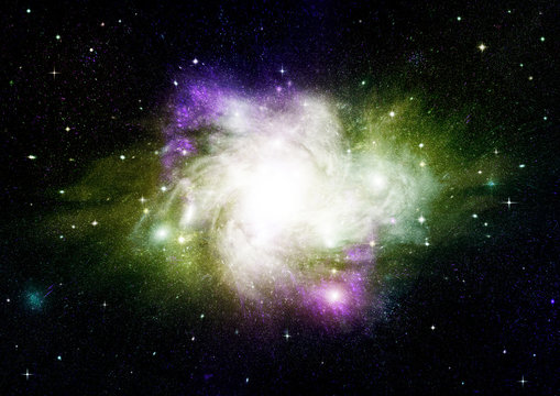Stars, dust and gas nebula in a far galaxy © Zhanna Ocheret