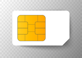 Sim Card mobile Cellular Phone Chip. Vector Isolated on Background eps10 - obrazy, fototapety, plakaty