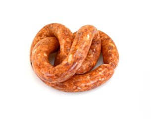 raw sausage isolated on white background