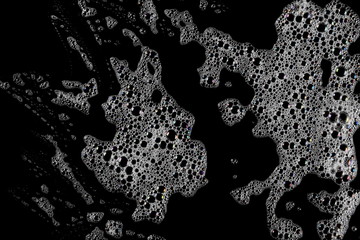 foam, bubble isolated on black, with clipping path texture and background