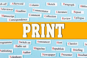 Print mass media and education concept