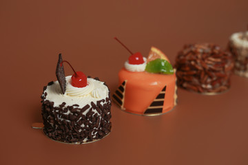 Birthday Cake On Color For Background