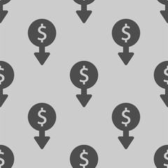 dollar down vector icon seamless pattern