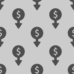 dollar down vector icon seamless pattern