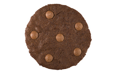 Chchocolate chip cookie isolated on white background. 