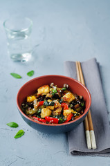 Thai Basil Bell pepper eggplants