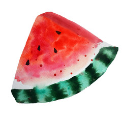 Watercolor watermelons on a white background.