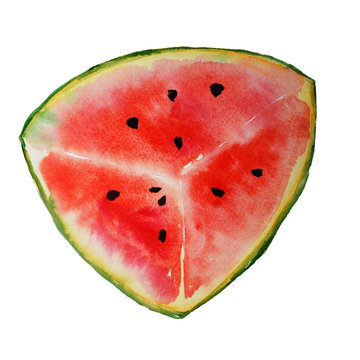 Watercolor watermelons on a white background.