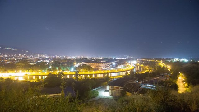 Skopje at night time lapse 