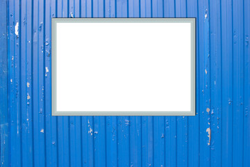 Blue metal fence background 