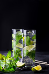 Mojito refreshing cocktail,  alcohol drink 
