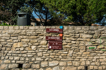 Fototapeta na wymiar Sign, Carcassone, France